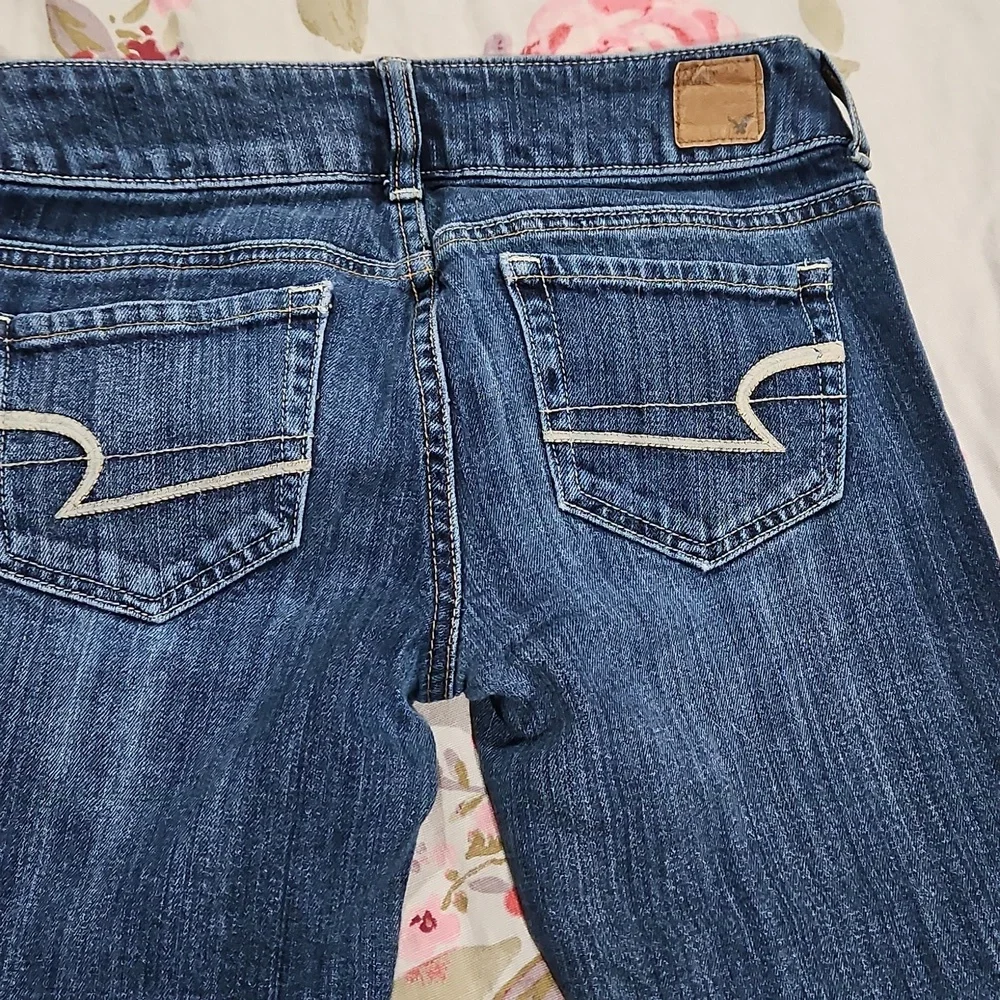 American Eagle Blue Flare Wide Leg Jeans SIZE 2 ARTIST - Picture 5 of 5